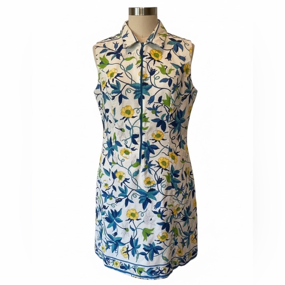 Vintage Dresses & Skirts - Vintage 1960s Holly Hill Floral Sleeveless Dress Jackie O Mad Men Era Pleats